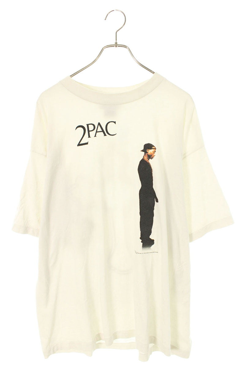 SAINT MICHAEL 25SS Vintage Washed 2PAC Tee White Size XL