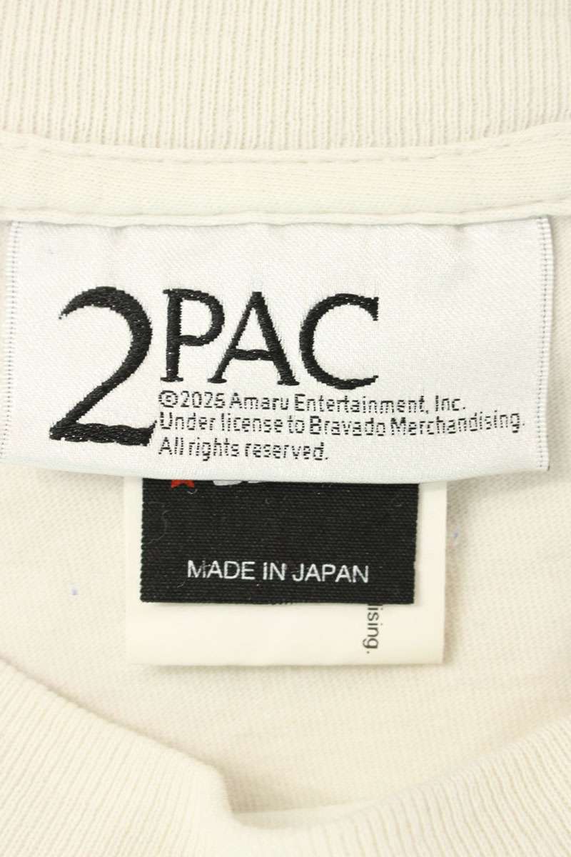 SAINT MICHAEL 25SS Vintage Washed 2PAC Tee White Size XL