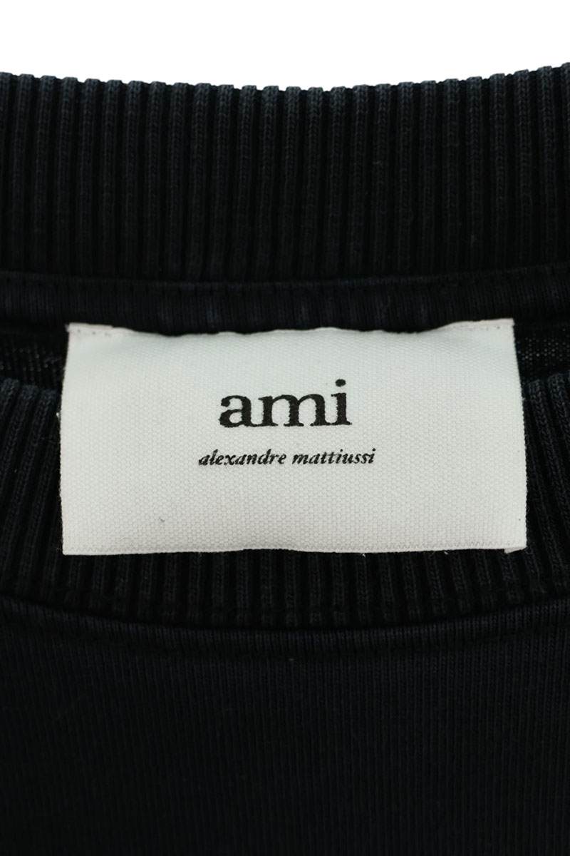 AMI Black Logo Label Design T-Shirt Size L