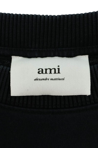 AMI Black Logo Label Design T-Shirt Size L
