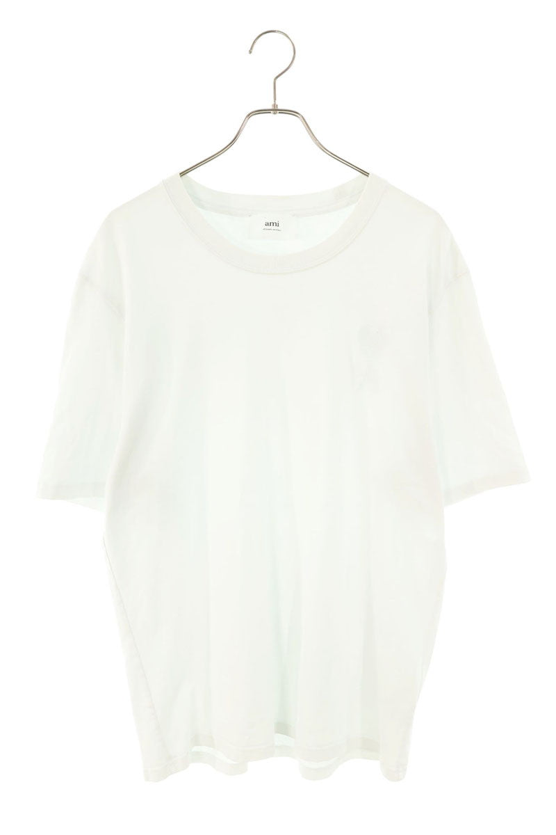 AMI White Heart Logo Embroidery T-Shirt Size L
