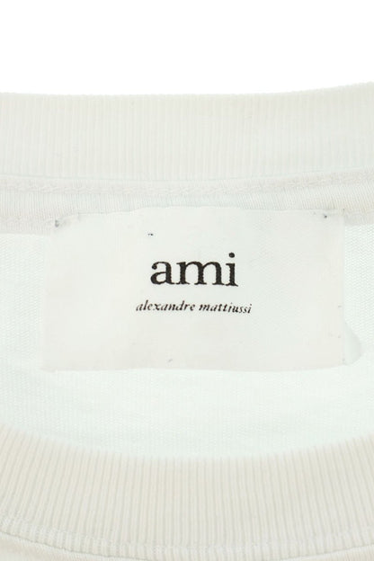 AMI White Heart Logo Embroidery T-Shirt Size L