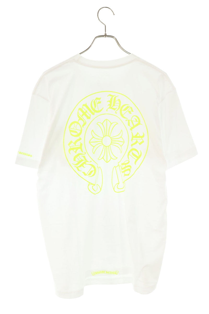 Chrome Hearts Back Horseshoe Print Tee White/Yellow Size L