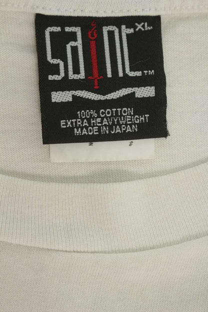 SAINT MICHAEL Vintage Graphic Print Tee White Size XL