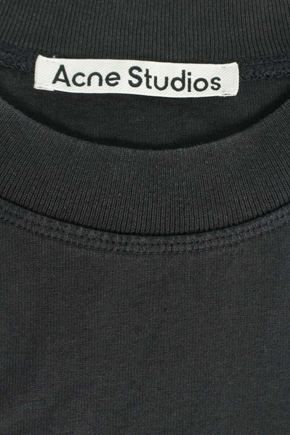 ACNE STUDIOS Logo Stamp Print Cotton T-Shirt Black Size S