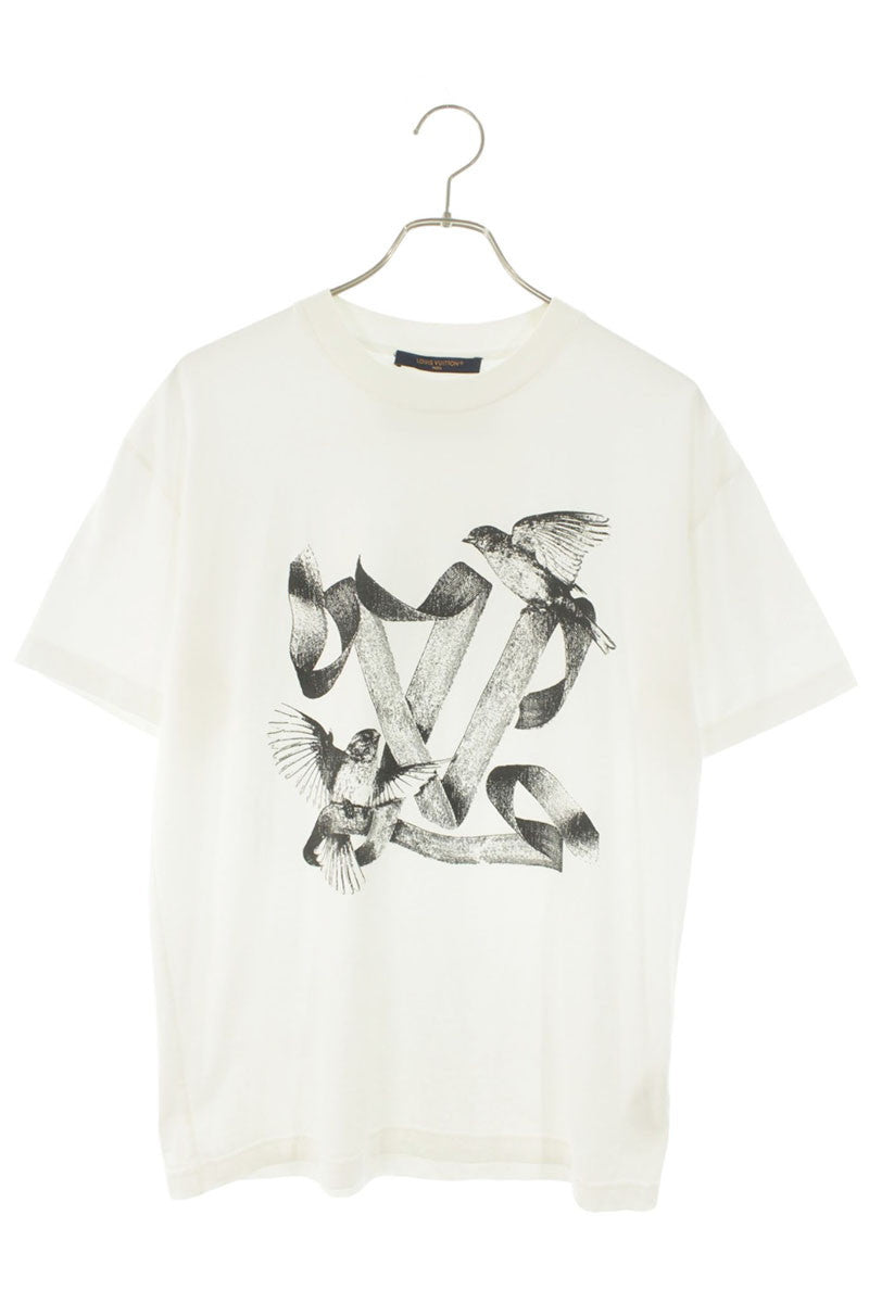 LOUISVUITTON LV Bird Print Cotton T-Shirt White Size S