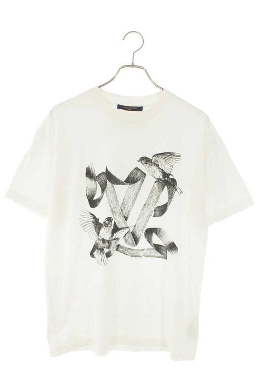 LOUISVUITTON LV Bird Print Cotton T-Shirt White Size S