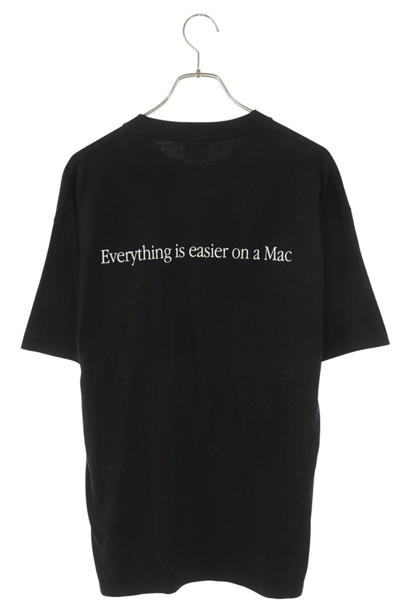 VINTAGE Apple Logo Print Cotton T-Shirt Black Size L