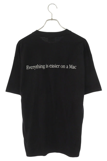 VINTAGE Apple Logo Print Cotton T-Shirt Black Size L
