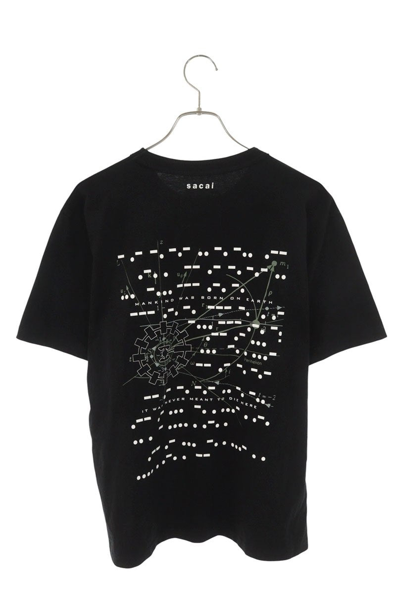 Sacai Logo Print Tee Black Cotton Size XL
