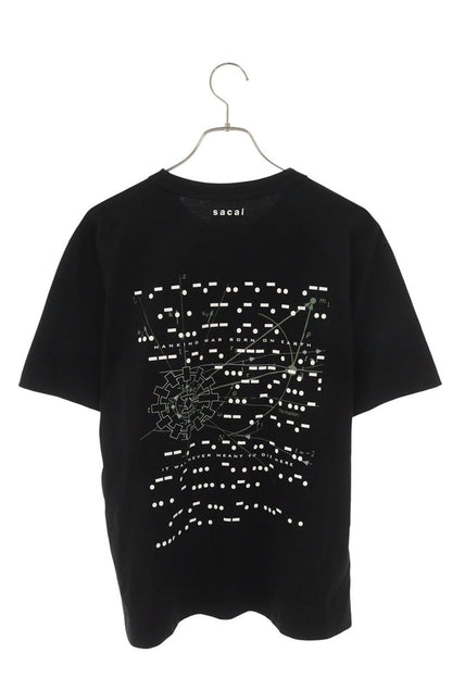Sacai Logo Print Tee Black Cotton Size XL