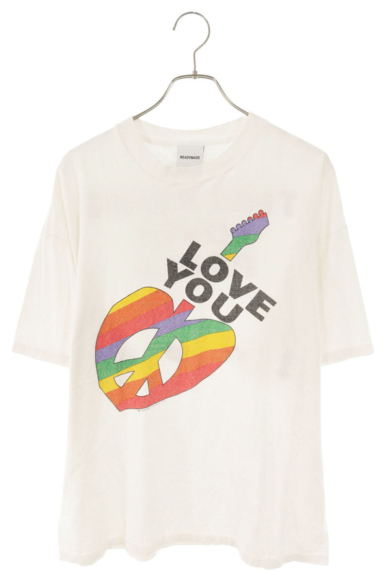 READYMADE "LOVE YOU" Print Tee White Cotton Size XL