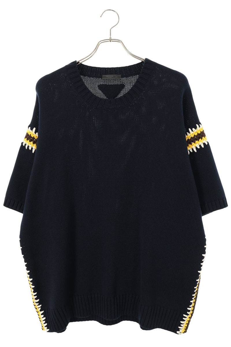 PRADA Crewneck Knit T-Shirt Navy Size XXL