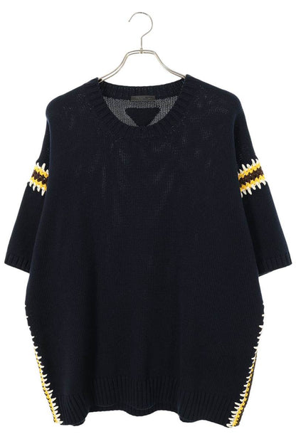 PRADA Crewneck Knit T-Shirt Navy Size XXL