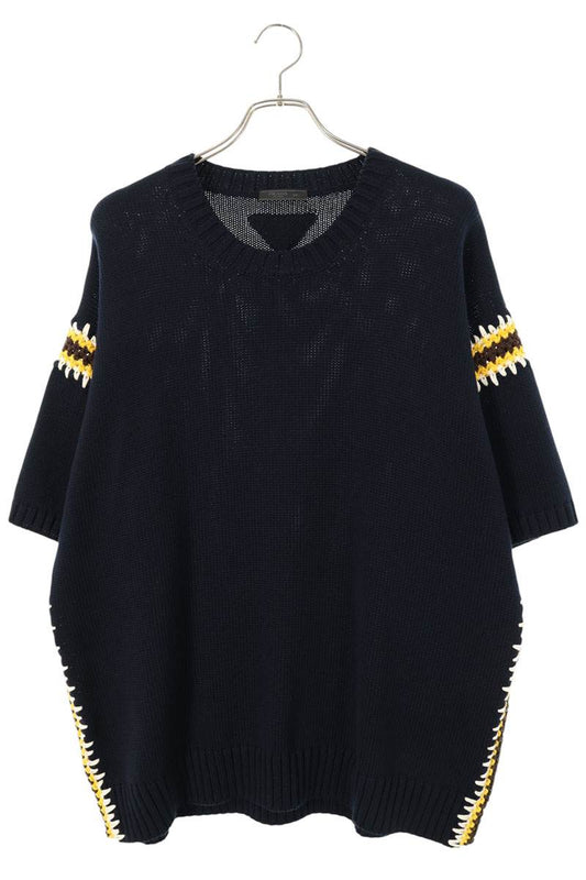 PRADA Crewneck Knit T-Shirt Navy Size XXL