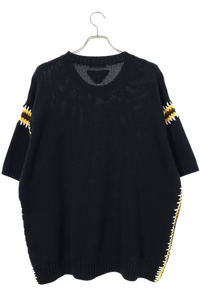 PRADA Crewneck Knit T-Shirt Navy Size XXL