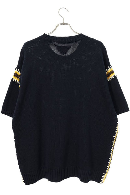 PRADA Crewneck Knit T-Shirt Navy Size XXL