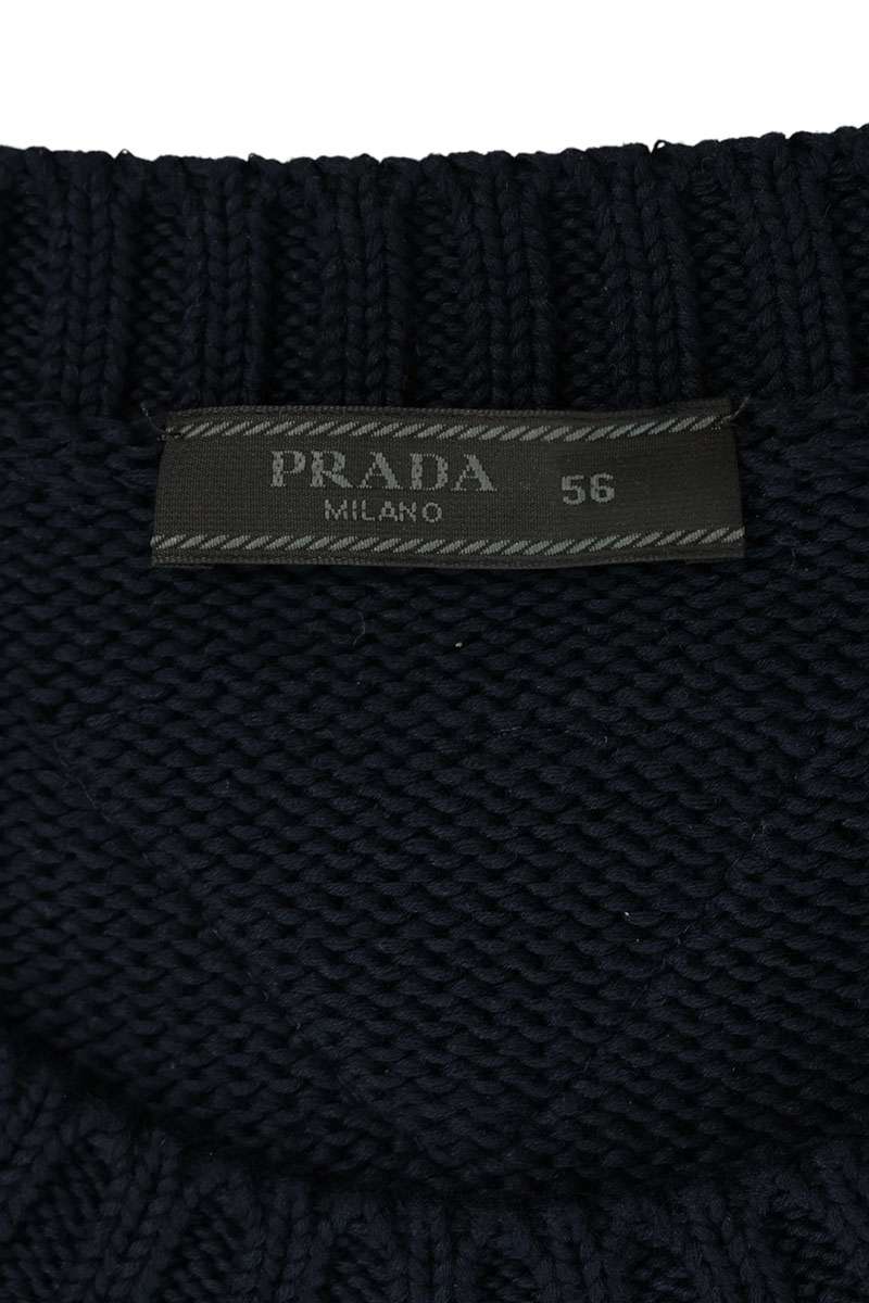 PRADA Crewneck Knit T-Shirt Navy Size XXL