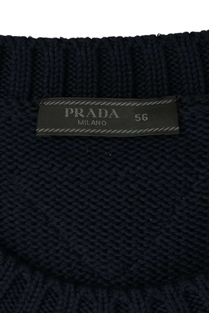 PRADA Crewneck Knit T-Shirt Navy Size XXL
