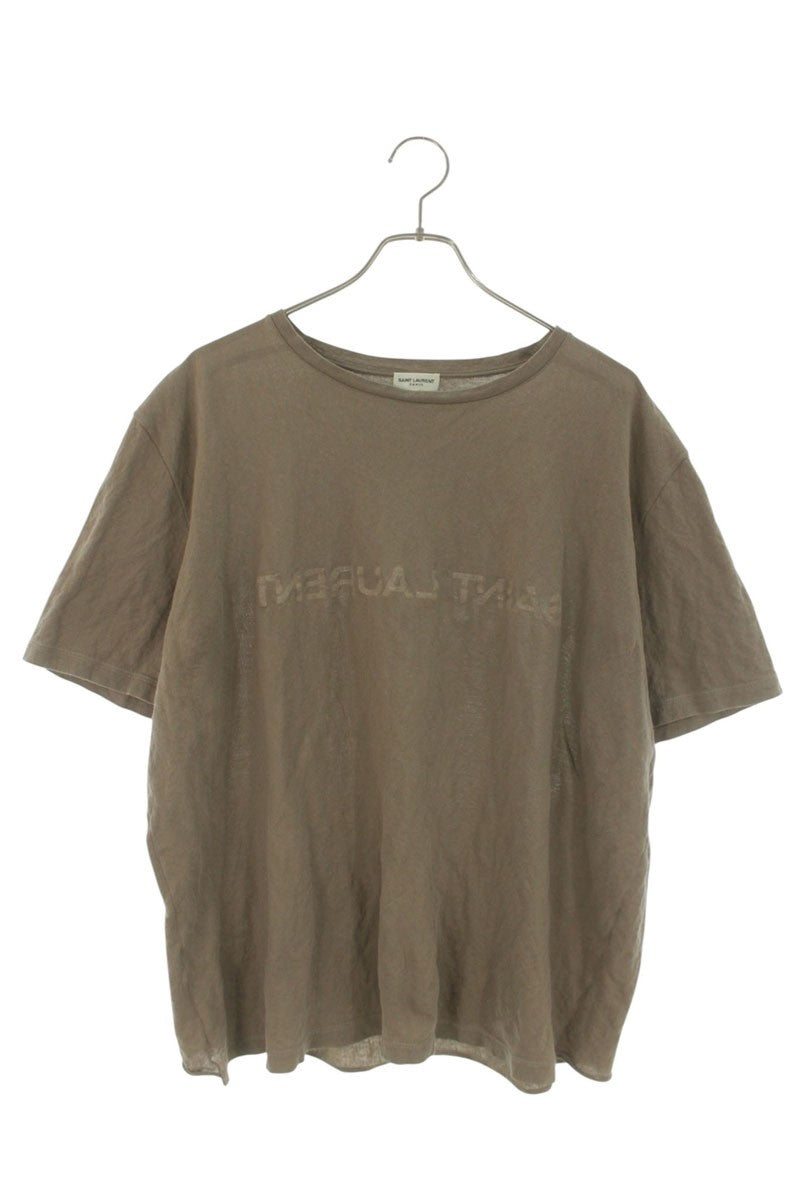 SAINT LAURENT PARIS Wrinkle Reverse Logo Print Tee Size L