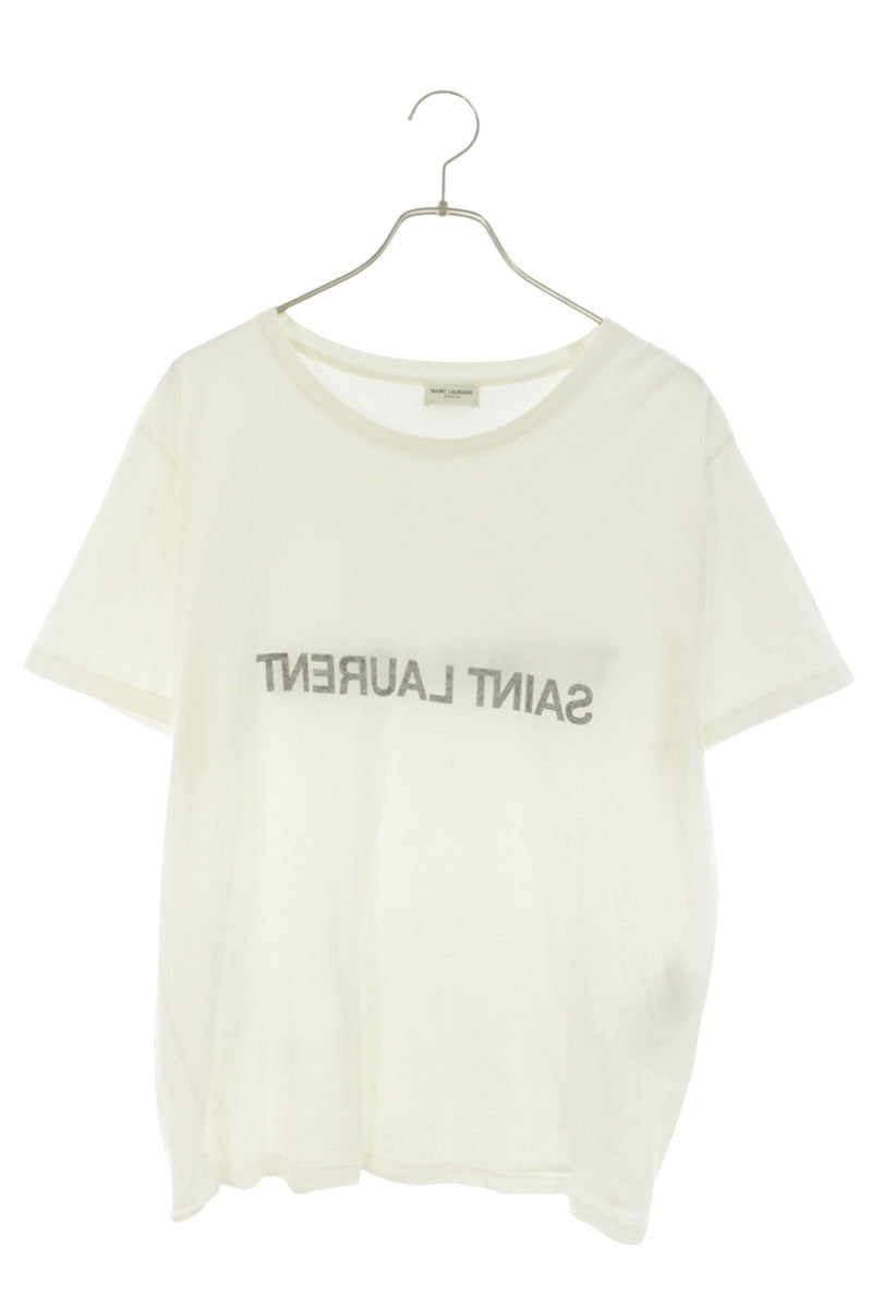 SAINT LAURENT PARIS 37AW Reverse Logo Print Tee Size XL