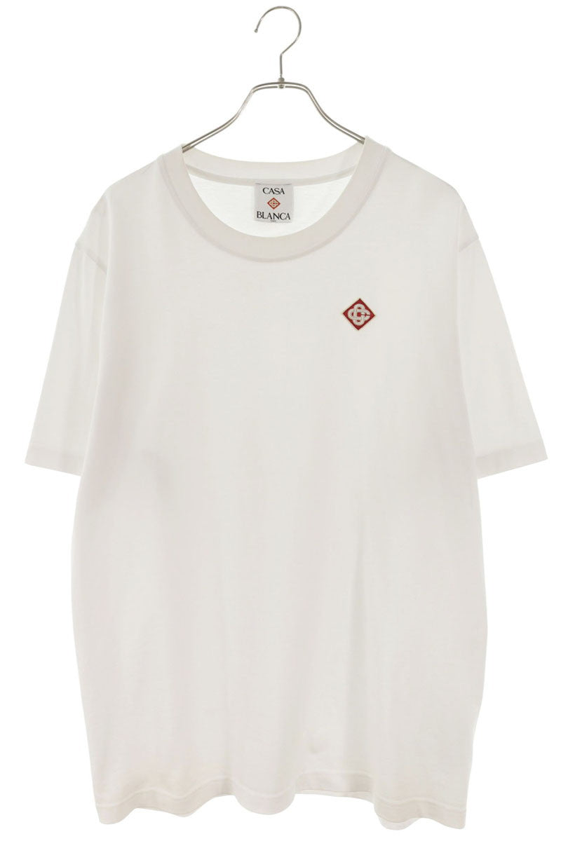 CASABLANCA 25SS Logo Patch Cotton T-Shirt White Size XL