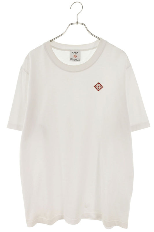CASABLANCA 25SS Logo Patch Cotton T-Shirt White Size XL