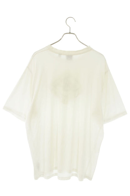 Burberry White/Black Front Logo Print T-Shirt Size L