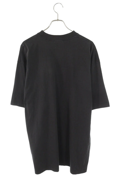 BALENCIAGA Distressed Oversized Cotton Tee Black Size M