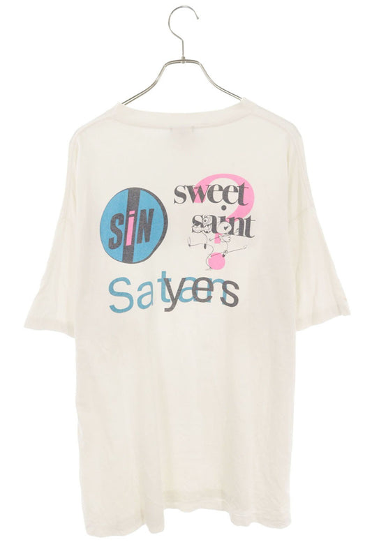 SAINT MICHAEL SS24 Logo Print T-Shirt White Size XXL