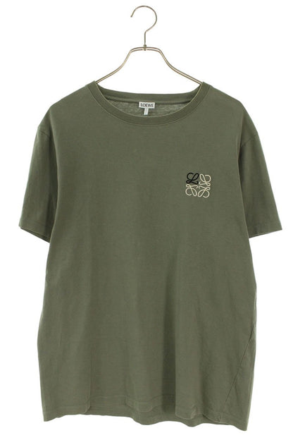 LOEWE Anagram Embroidered Cotton T-Shirt Green Size L