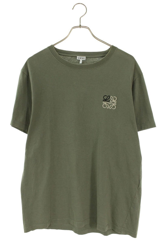 LOEWE Anagram Embroidered Cotton T-Shirt Green Size L