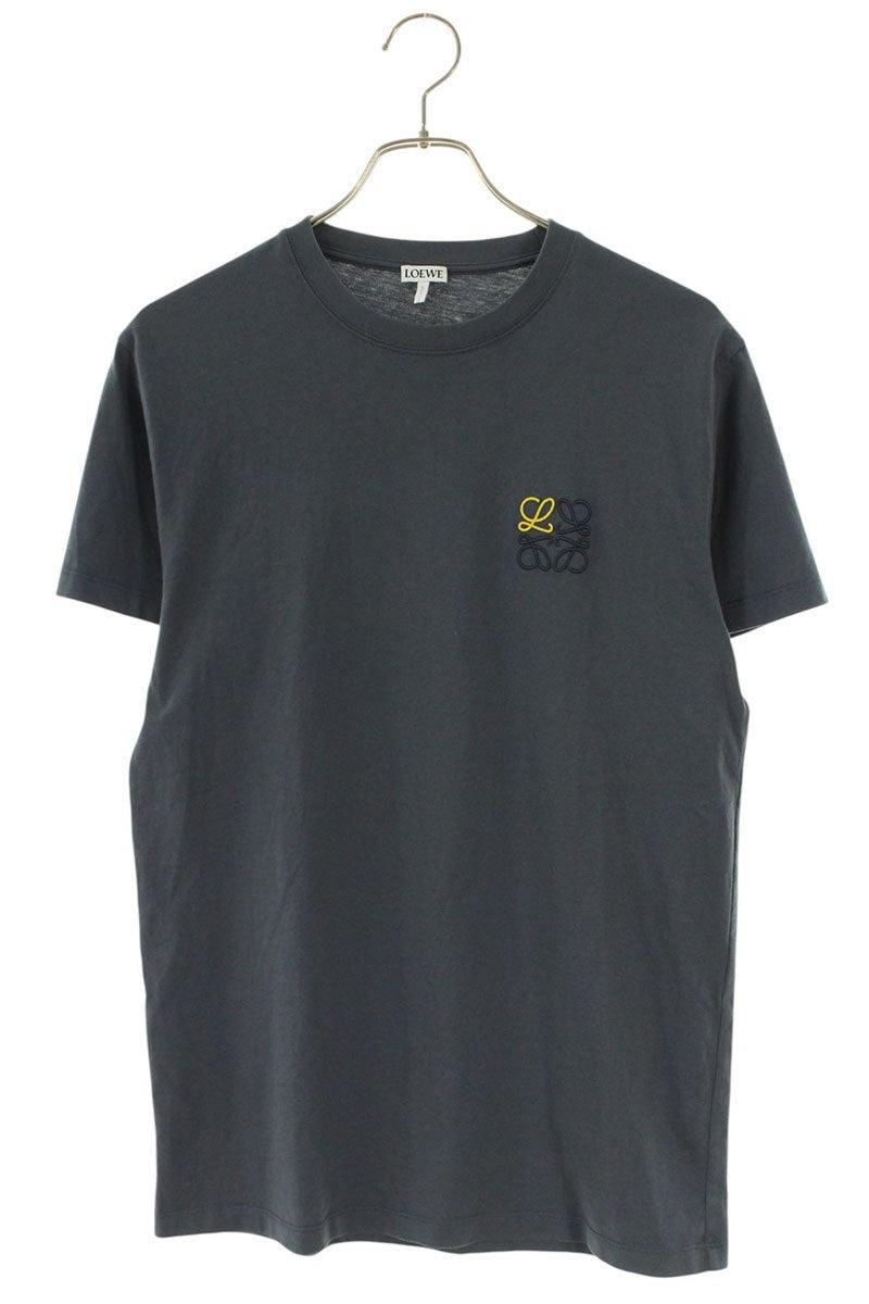 LOEWE Anagram Embroidered Cotton T-Shirt Gray Size XS