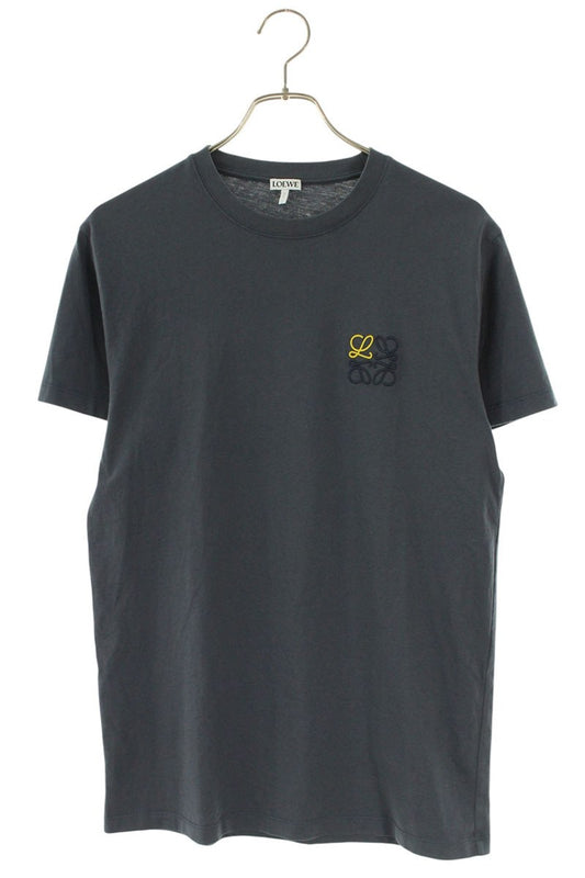 LOEWE Anagram Embroidered Cotton T-Shirt Gray Size XS