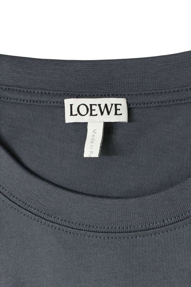 LOEWE Anagram Embroidered Cotton T-Shirt Gray Size XS