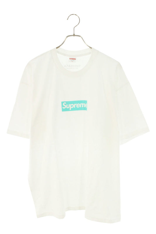SUPREME 21AW x Tiffany Box Logo Tee White Blue Size XL