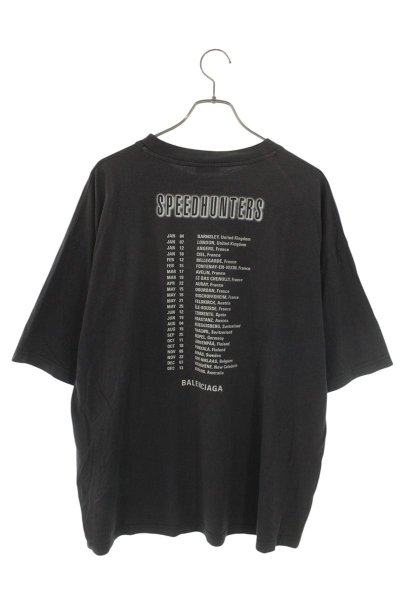 BALENCIAGA Speedhunters Print Cotton Tee Black Size L