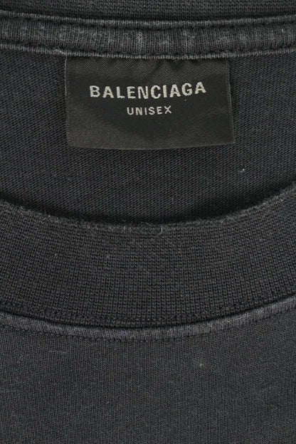 BALENCIAGA Spray Logo Print Cotton Tee Black Size S