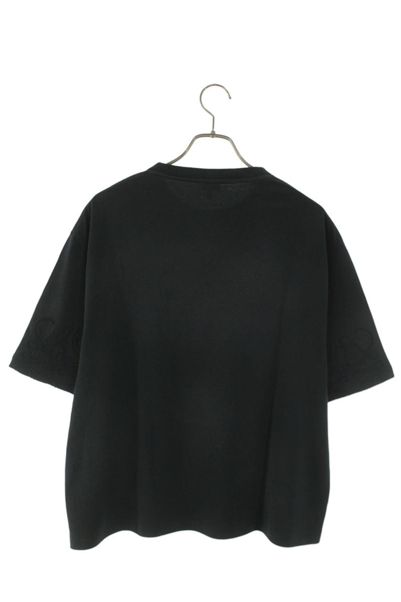 LOEWE Black Washed Anagram Embroidery T-Shirt Size XS