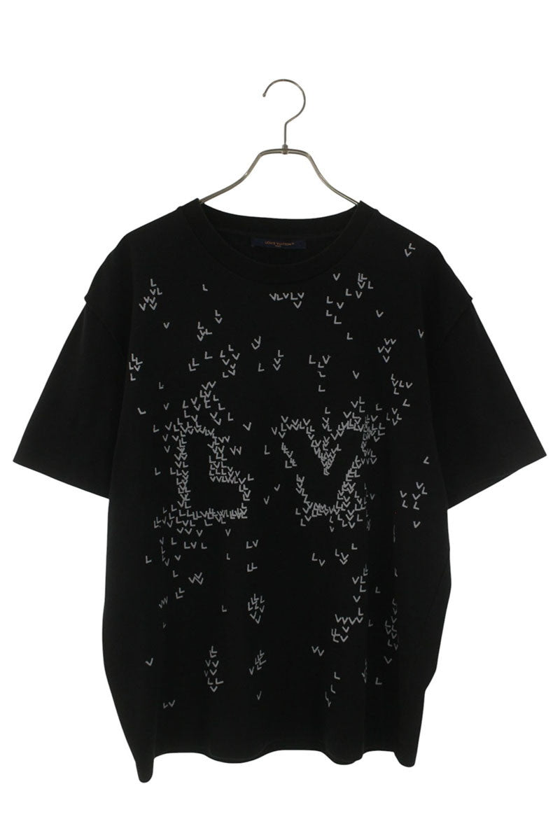 LOUISVUITTON LV Spread Embroidered Cotton Tee Black Size L