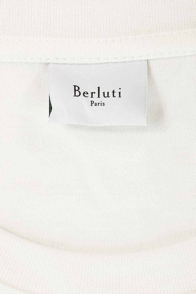 Berluti Embroidered T-Shirt White Cotton Size S