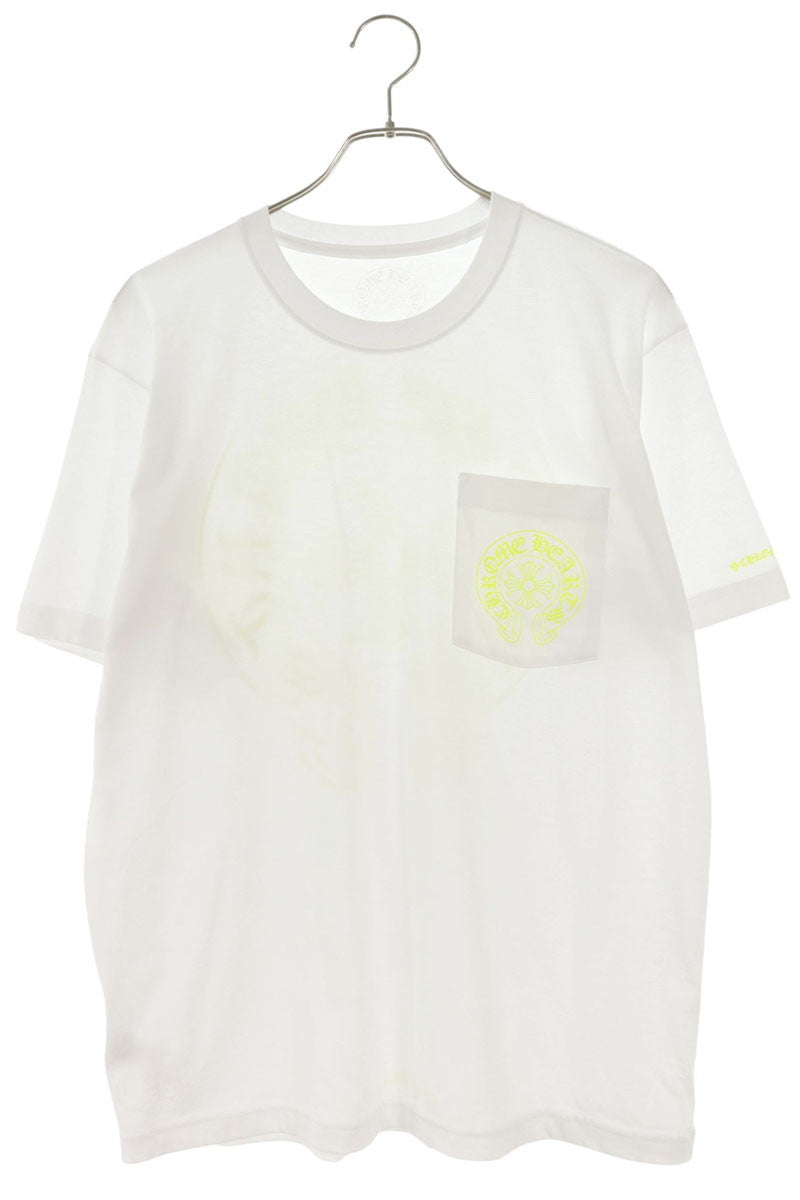 Chrome Hearts Horseshoe Print T-Shirt White Yellow Size L