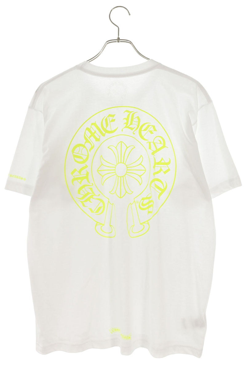 Chrome Hearts Horseshoe Print T-Shirt White Yellow Size L