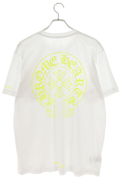 Chrome Hearts Horseshoe Print T-Shirt White Yellow Size L