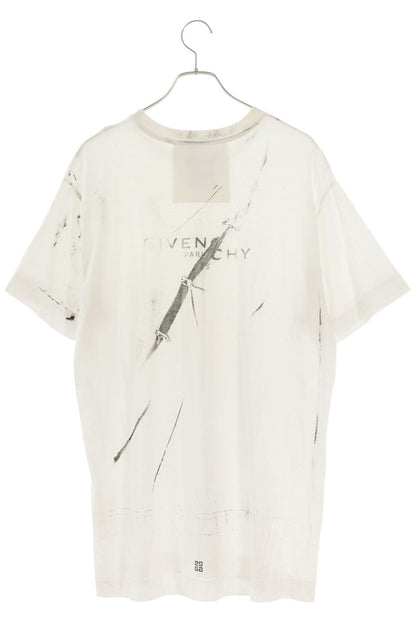 GIVENCHY Logo Print T-Shirt White Cotton Size XS