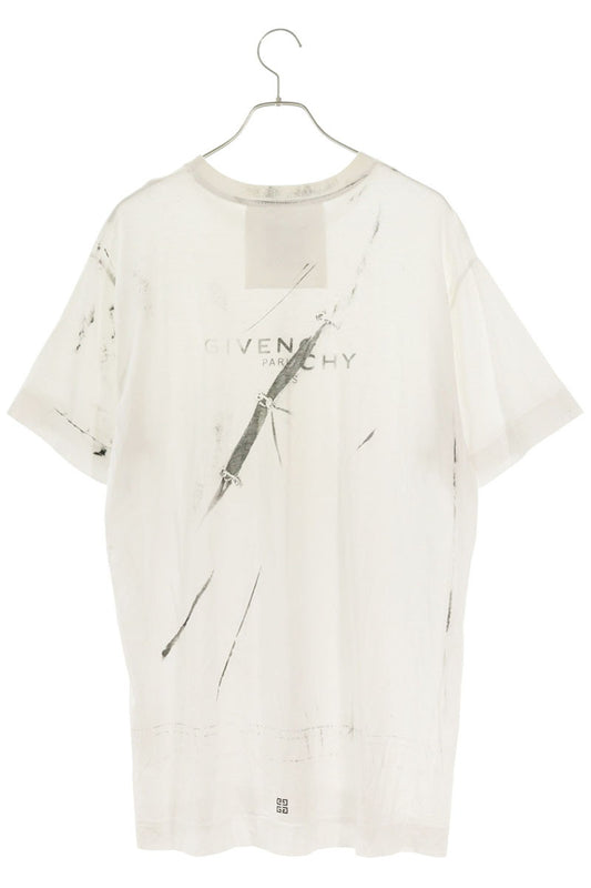 GIVENCHY Logo Print T-Shirt White Cotton Size XS
