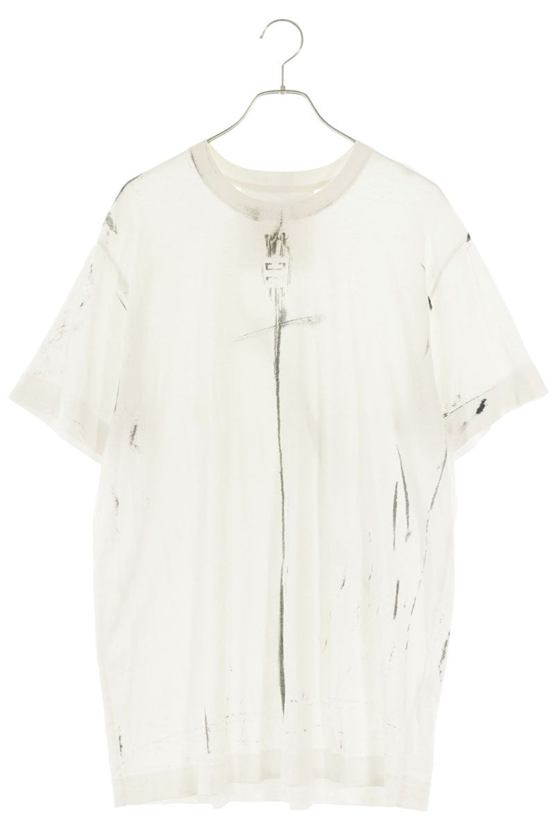 GIVENCHY Logo Print T-Shirt White Cotton Size XS