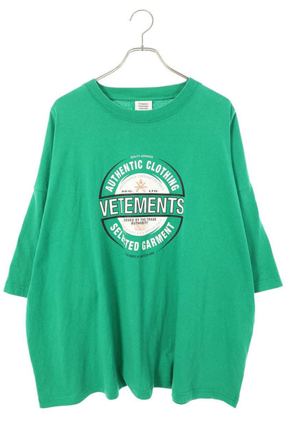VETEMENTS Beer Badge Print T-Shirt Green Size S