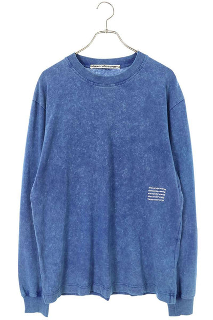 ALEXANDER WANG Tie-Dye Logo Print T-Shirt Blue Size S