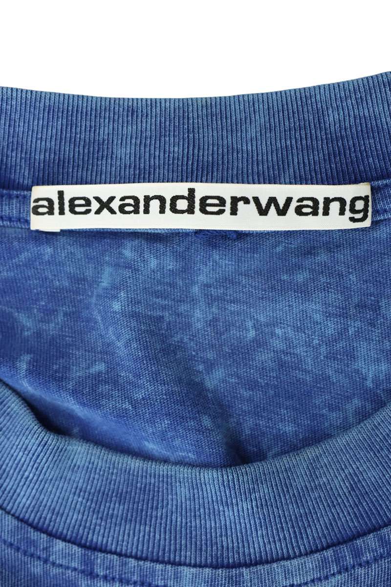 ALEXANDER WANG Tie-Dye Logo Print T-Shirt Blue Size S